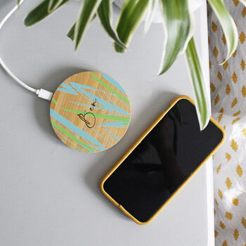 Personalised Bamboo Wireless Phone Charger For Him, 8 of 11