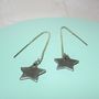Pull Through Silver Heart Or Star Earrings, thumbnail 2 of 3