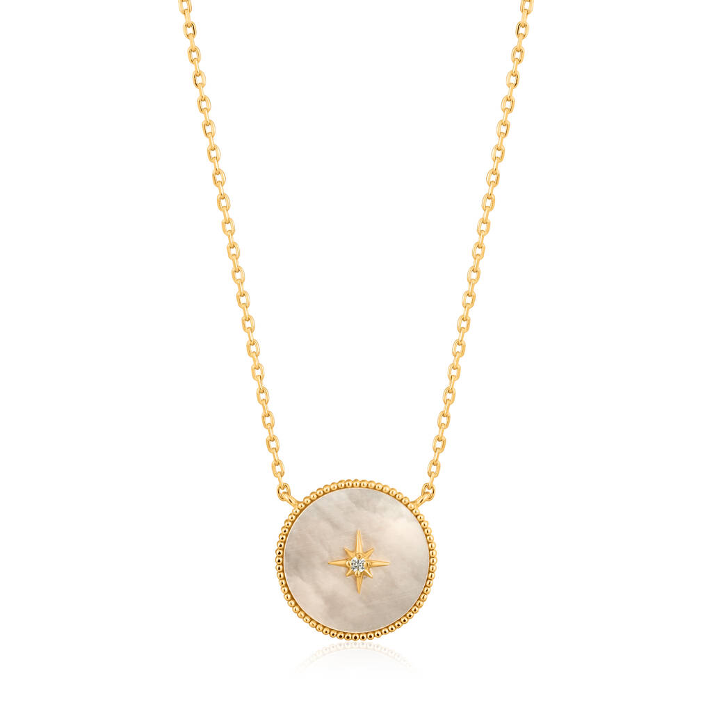 Gold Plated 925 Mother Of Pearl Emblem Necklace By ANIA HAIE ...