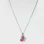 Pink Or Blue Crystal Butterfly Pendant Necklace, thumbnail 4 of 5