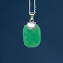 Personalised Sterling Silver Jade Rectangle Necklace, thumbnail 1 of 10