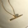 Delicate Textured T Bar Necklace, thumbnail 8 of 11