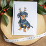 Black And Tan Dachshund Christmas Card, thumbnail 1 of 7
