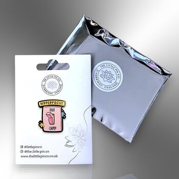 Hyperfocus Light Switch Enamel Lapel Pin, Adhd Badge Brooch, Attention Deficit Hyperactivity Awareness, Neurodivergent And Autism Gifts, 5 of 8