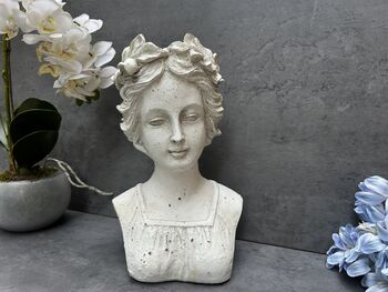 26cm Cream Vintage Style Ladies Bust Head Statue Decor, 6 of 11