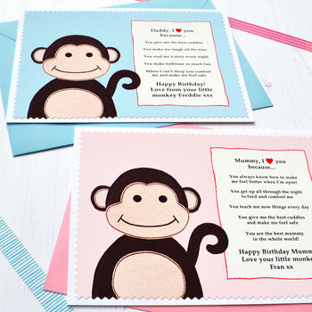 'Monkey' Love You Because Personalised Birthday Card, 4 of 4