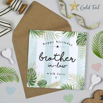 Palm Leaf Brother Birthday Card, 2 of 3