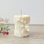 White Christmas Stag Pillar Candle Christmas Reindeer, thumbnail 8 of 10