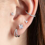 Square Solitaire Threaded Labret Piercing, thumbnail 1 of 5