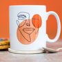 Minimalist Female Abstract Line Drawing Art, Face Mug, thumbnail 1 of 5