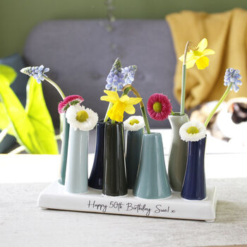 Happy Birthday Multi Stem Personalised Vase Gift, 9 of 10
