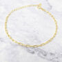 Gold Plated Everyday Paperclip Chain Stacking Bracelet, thumbnail 1 of 4