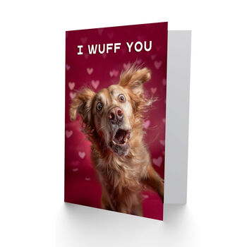 Wuff You Fun Golden Retriever Dog Love Valentine's Card, 4 of 6