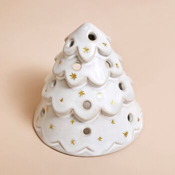 White Christmas Tree Tealight Holder, 4 of 4