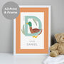 Personalised Animal Alphabet A4 White Framed Print, thumbnail 10 of 12