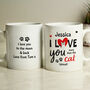 Personalised I Love You More Than The Cat Funny Mug, thumbnail 3 of 3