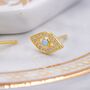 Sterling Silver Blue Opal Evil Eye Stud Earrings, thumbnail 2 of 12