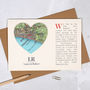 Where We Met Personalised Map Valentine's Heart Card, thumbnail 2 of 5