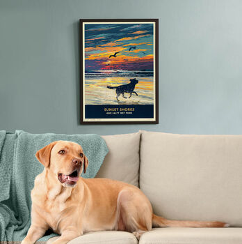 Labrador Limited Edition Beach Sunset Gift Print, 2 of 12
