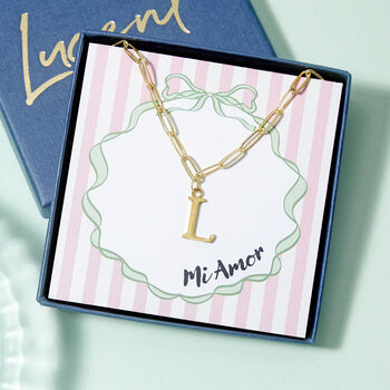 Mi Amor Personalised Initial Valentines Necklace, 2 of 10