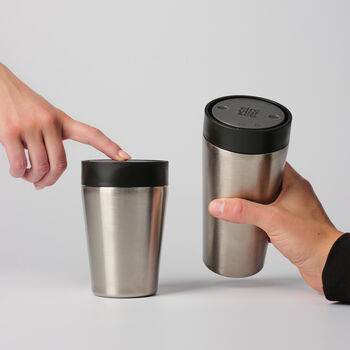 Circular And Co Travel Mug Made From Recycled Stainless Steel 8oz Uncoated Black, 6 of 7