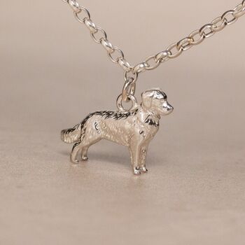 Personalised 3D Golden Retriever Silver Chain Bracelet, 3 of 10