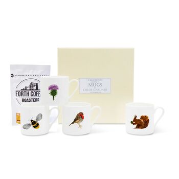 'Countryside Designs' Espresso Mugs And Coffee Gift Set, 2 of 3