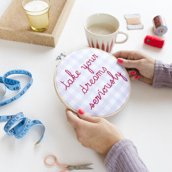 Take Your Dreams Seriously Embroidery Hoop Kit, 2 of 5