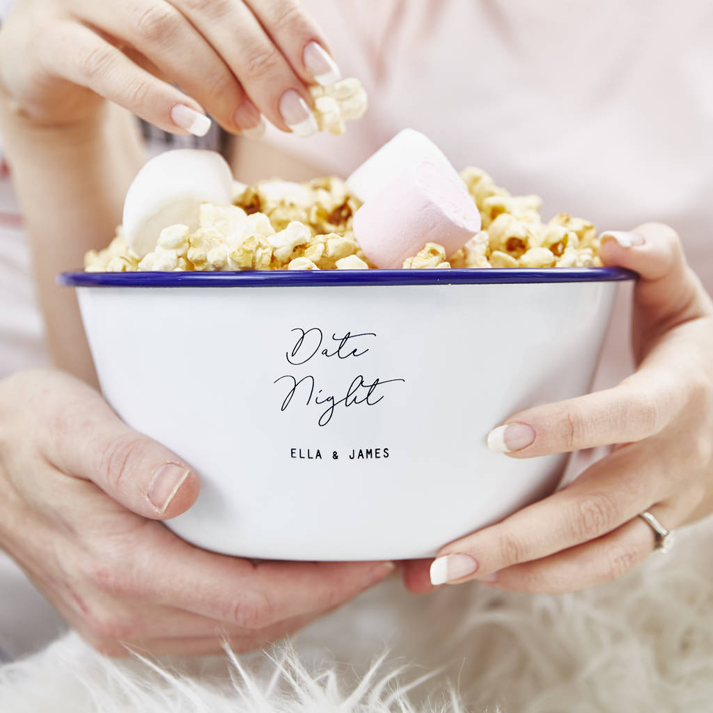 Personalised Date Night Popcorn Bowl, 1 of 7