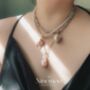 Gold Flecked Baroque Pearl Pendant Necklace, thumbnail 4 of 7