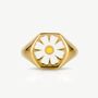 Women's Daisy Flower Signet Ring In 18k Gold, thumbnail 3 of 3