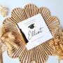 Graduation Tassels Card, Black And Gold Graduation Name Card, thumbnail 1 of 2