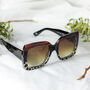 Chunky Oversized Statement Butterfly Sunglasses In Brown Leopard, thumbnail 1 of 3