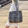 Tote Bag Cotton Leopard Print Quilted Beach Bag, thumbnail 1 of 6
