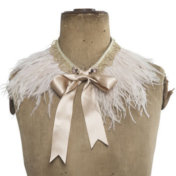 Vintage Peach Ostrich Feather Capelet, 3 of 6