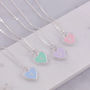 Mini Enamel Heart Initial Necklace, thumbnail 2 of 8