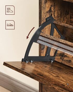 Shoe Cabinet Three Tier Flip Door Storage, 7 of 9