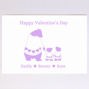 Personalised Bear Family Valentine's Day Card, 4 of 8