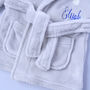 Personalised Grey Fleece Baby Hooded Dressing Gown, thumbnail 7 of 7