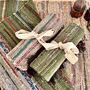 Emerald Green And Natural Rag Rug Bohemian, thumbnail 1 of 10