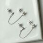 Sterling Silver Star And Lightning Double Studs, thumbnail 5 of 6