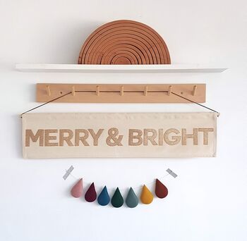 Merry And Bright Christmas Wall Or Tree Hanging, 5 of 12