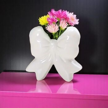 Petite Ceramic Bow Vase, 3 of 9