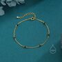 Sterling Silver 2mm Black Spinel Beaded Satellite Chain Bracelet, thumbnail 3 of 12