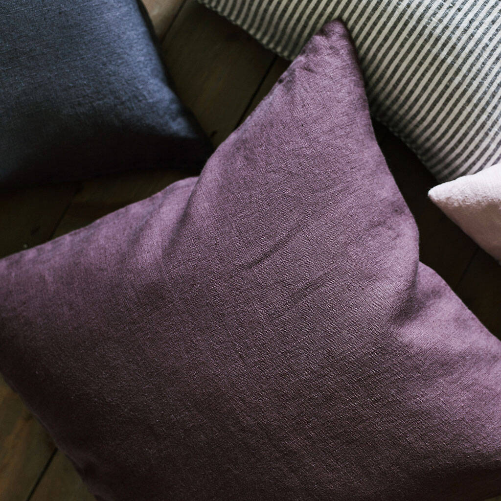 washed linen cushion cover by rowen & wren