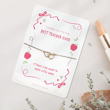 Teacher Thank You Gift Bracelet Best Teacher Apple, 8 of 8