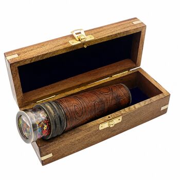 Handmade Liquid Kaleidoscope With Wooden Box Or Leather Case, 2 of 12