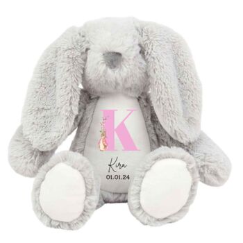 Personalised Bunny Rabbit Baby Girl Teddy, 2 of 3