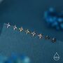 Ninja Shuriken Star Stud Earrings In Sterling Silver, thumbnail 6 of 11