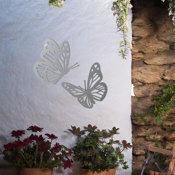 Elegant Butterfly Set Metal Wall Art For Garden Decor Gift, 7 of 10